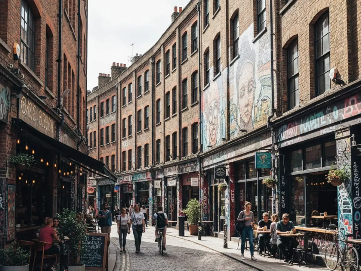 Shoreditch converted-warehouse office with polished resin flooring and a city-view window