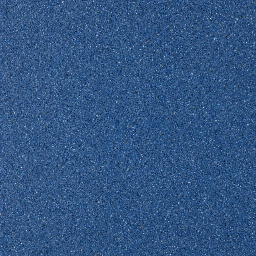 Cobalt-blue safety vinyl flooring with a multicolour quartz fleck